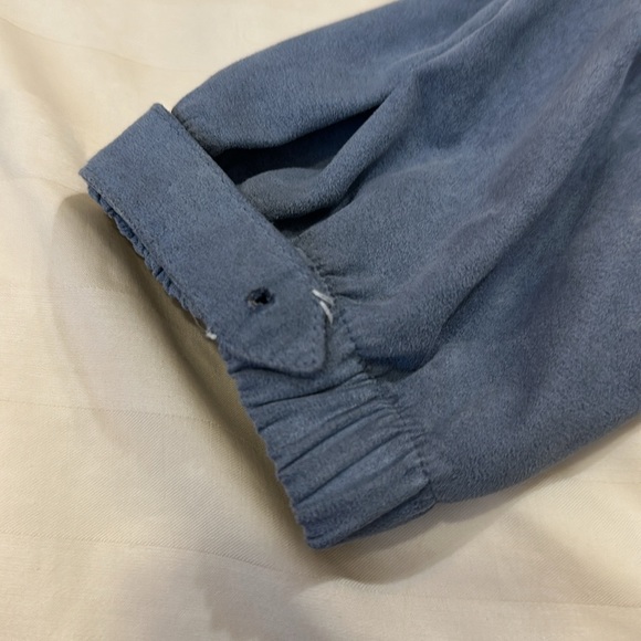 Vintage-Women’s XL WEATHERPROOF Garment Co Wedgwood Blue Faux Suede Pullover - Picture 9 of 9